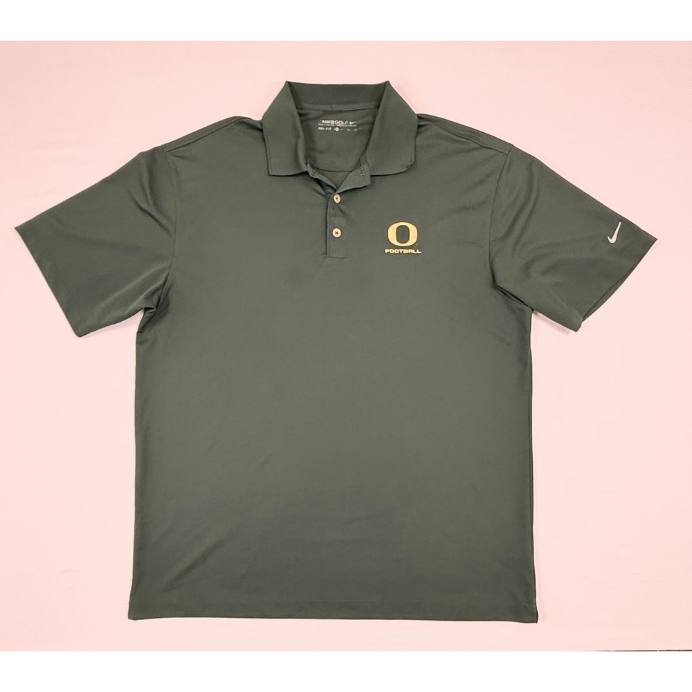Nike Golf Oregon Ducks Football Dri FIT Polo Shirt Men's‎ Size XL Green